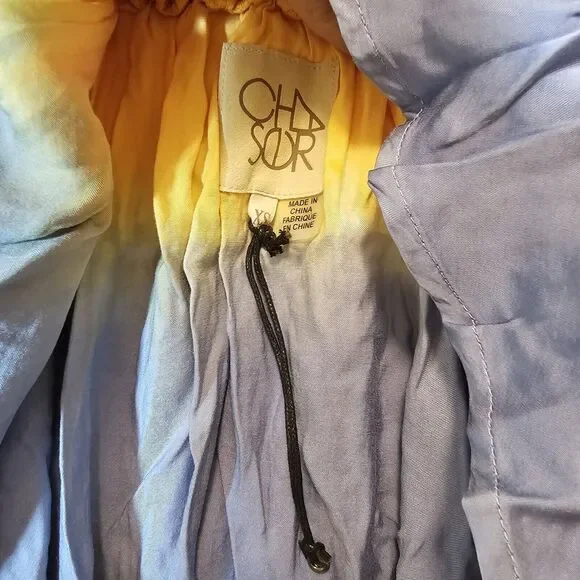 Chaser Smocked Tube Top With Tiered Ruffle Tie Dye Red Yellow Blue Rainbow XS - Picture 4 of 7